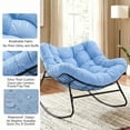 thumbnail image 4 of Dovov Outdoor Rocking Chairs Set of 2, Oversized Papasan Rocking Chair with Cushion, Outdoor Rocker Recliner Chair for Bedroom Living Room Patio Garden Porch Backyard Lawn Deck Balcony, Blue, 4 of 10