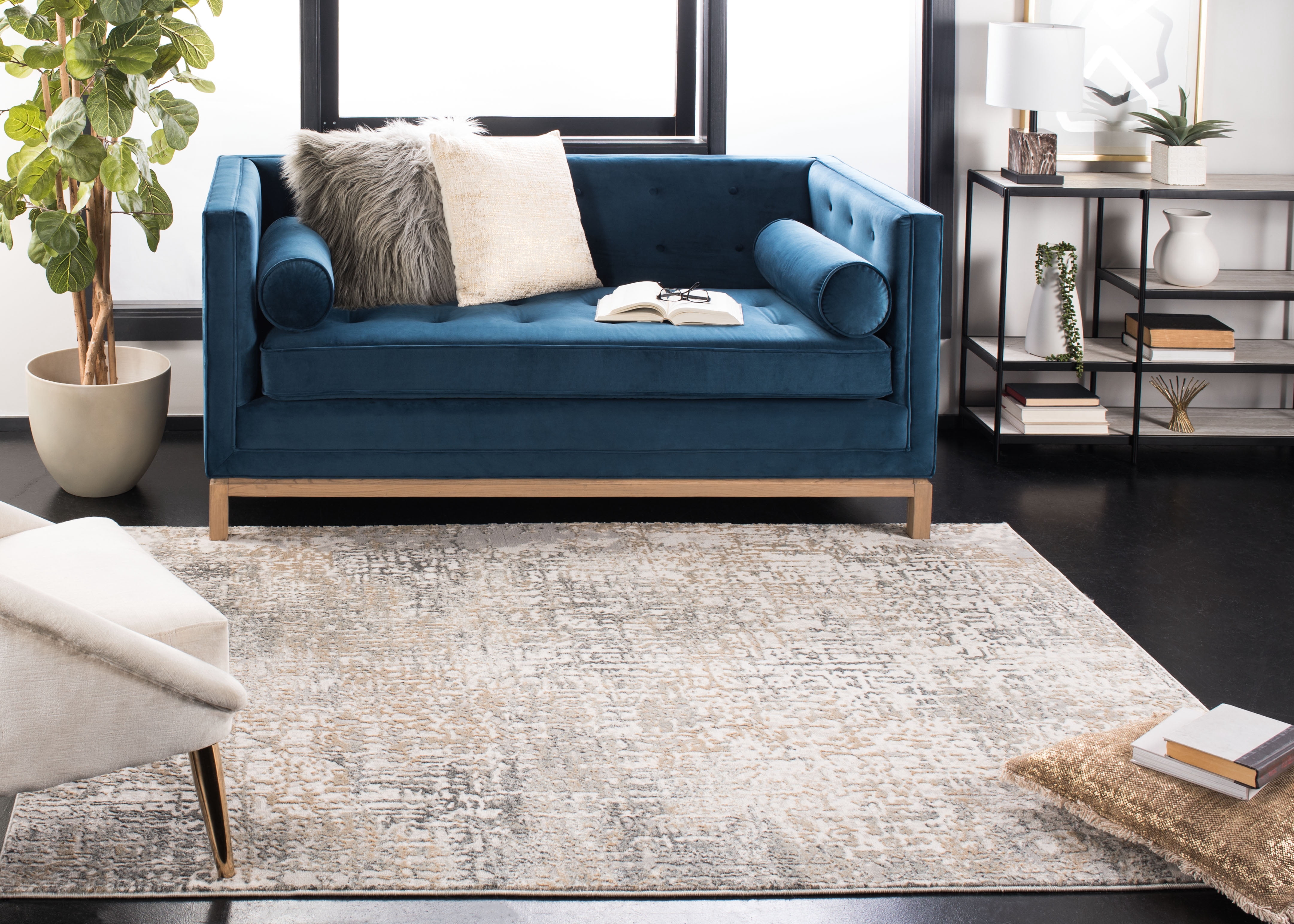 SAFAVIEH Vogue Martha Abstract Area Rug, Beige/Grey, 3' x 5'
