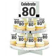 Celebrate 80 Edible Photo Toppers & Edible Cupcake Decoration Kit