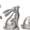 Vintage Silver-3pcs, variant on HaCpiu Easter Bunny Figurines, 3Pcs Beige Bunny Decorative Ornament, Easter Rabbit for Tabletop Decor & Home Spring Decoration Gift