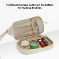 thumbnail image 5 of Unique Bargains Makeup Bag Double Layer Travel Cosmetic Bag for Women Toiletry Bag Waterproof and Durable Make Up Bag with Makeup Brush Storage Bag Beige, 5 of 7