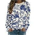 thumbnail image 4 of Craaazy Athletic Shirts for Women Long Sleeve Crew Neck Casual Print Loose Tops Gifts, 4 of 7