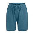 thumbnail image 3 of Clearance RYRJJ Mens Cotton Linen Shorts Casual Drawstring Summer Workout Yoga Beach Shorts with Elastic Waist and Pockets(Navy,XXL), 3 of 4