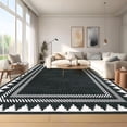 thumbnail image 3 of 8x10 Washable Modern Solid Area Rug, Non Slip TPR Backing Low Pile Carpet for Living Room, Bedroom, Dining Room,Black, 3 of 8