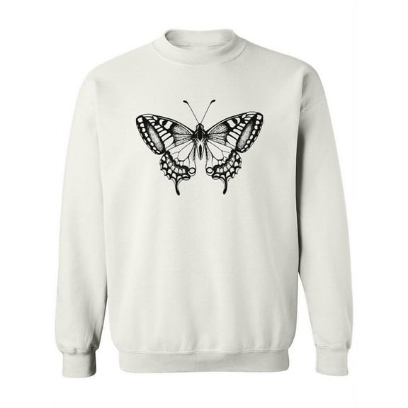 Butterfly In Black And White Sweatshirt Women -Image by Shutterstock, Female Small