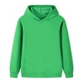 thumbnail image 4 of Girls Long Sleeve Solid Color Hooded Pullover Top For Kids And Tweens Casual Comfortable Sweatshirt 9-10 Years Green, 4 of 4