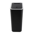 thumbnail image 1 of Cubo de basura para baño, cubo de basura doméstico sellado de gran capacidad, inodoro con tapa a presión de plástico para el hogar la cocina la sala de estar y el baño (Negro), 1 of 4