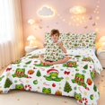 thumbnail image 4 of Manfei Cartoon Frog 7pcs Queen Bedding,Traditional Christmas Tree Bowknot Bedding Comforter Set Queen,White Green,Polkadot Reversible, 4 of 6