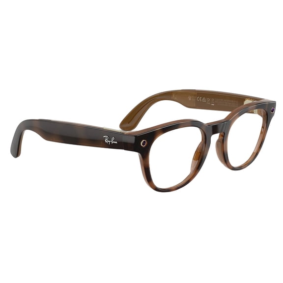 Ray-Ban Unisex Size 50 AI Smart Meta Gen 2 Scriber Panthos Glasses with Charging Case, Havana/Clear