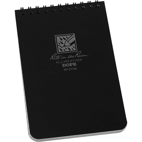 Rite in the Rain D.O.P.E Top Spiral All-Weather Notebook Black