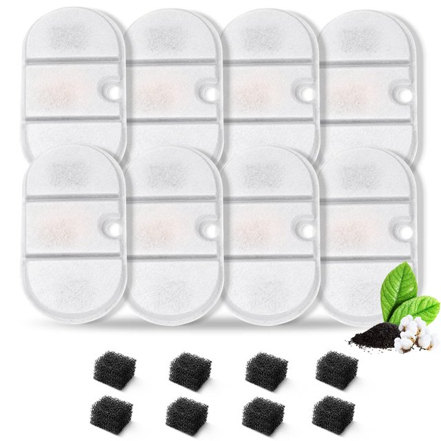 Vindox 16 Paquetes De Filtros De Repuesto Para Fuente De Agua Para Gatos Compatibles Con Fuente De Agua Para Mascotas Petlibro Capsule: Plwf002 71Oz/2.1L Ultra Silencioso, Sin Bpa, Dos Modos De Flujo,