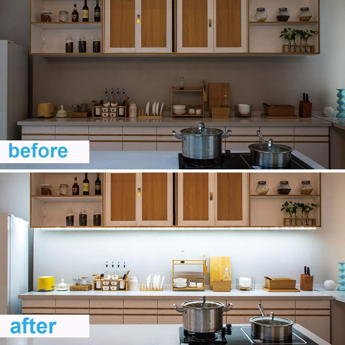 Details about   16FT LED Strip Light Under Cabinet Lighting Kit Kitchen Shelf Counte 