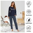 thumbnail image 4 of Womens Pajama Sets Long Sleeve Long Pants Pajamas for Women Cat Print Womens Soft Sleepwear with Pocket 2 Piece Cute Women's Loungewear Set, S-XXL, 4 of 12