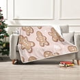 thumbnail image 2 of Wobogo A Pattern with Adorable Gingerbread Cookies Flannel Fleece Bed Blanket as Bedspread Coverlet Sofa blankets (50x60in) Soft Lightweight Warm and Cozy, 2 of 7
