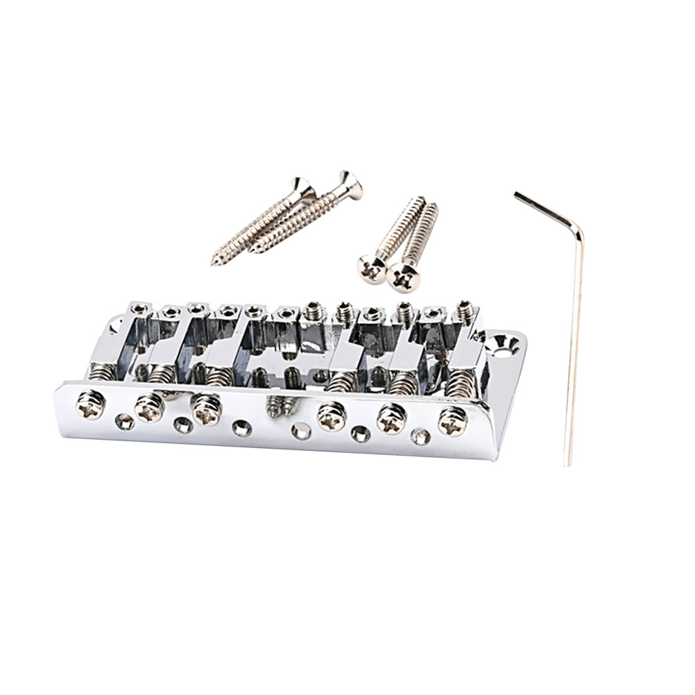 Frcolor Guitar Bridge Saddle Replacement Parts 6 String Electric Metal