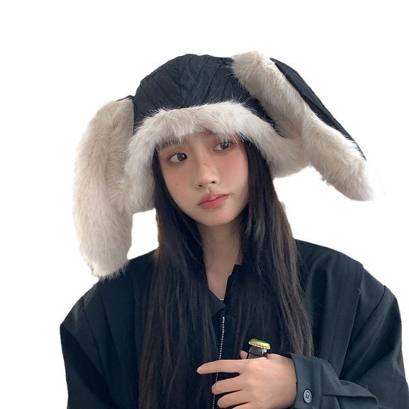 ZPAQI Rabbit Ears Trapper Hat Pullover Hat Warm Winter Hat for Outdoor Activity