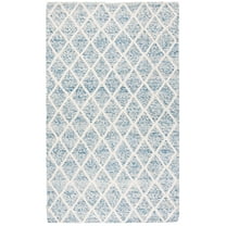 SAFAVIEH Natura Olgica Geometric Diamonds Area Rug, Ivory/Blue, 5' x 8'
