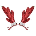 thumbnail image 1 of Ofertas Únicas 1 Par de Clips para el Cabello de Navidad Clip de Cuernos Individual para el Peinado Navideño 1.97"x0.79"x4.72" Rojo, 1 of 1