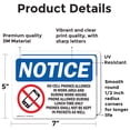 thumbnail image 2 of (2 Pack) No Cell Phones Allowed In Work Sign, 2 of 7