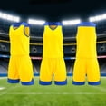 thumbnail image 2 of XINXIAOO Kids Sports Shorts Set Yellow Boys Girls Basketball Outfit 2pc Breathable Lightweight Tracksuit Tank Top Track Shorts For Practice and Competition 4T, 2 of 9