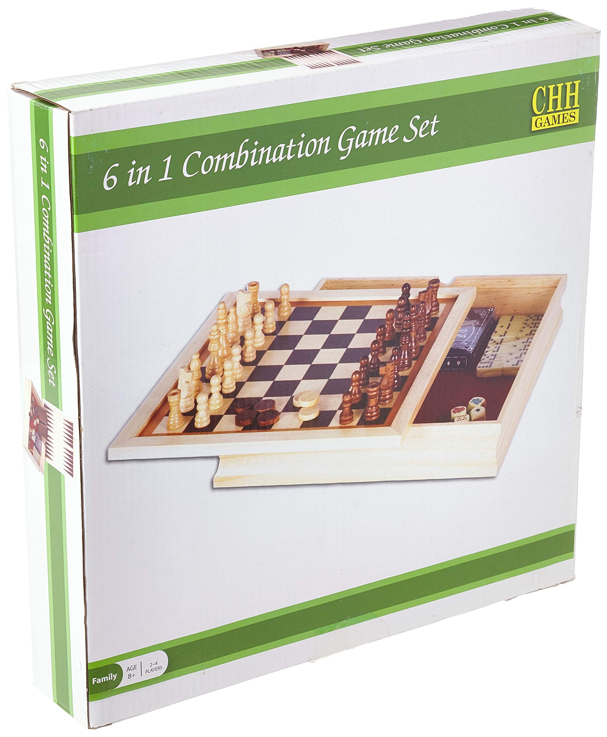 Deluxe 15 in 1 Wood Tabletop Games Set - Chess, Checkers
