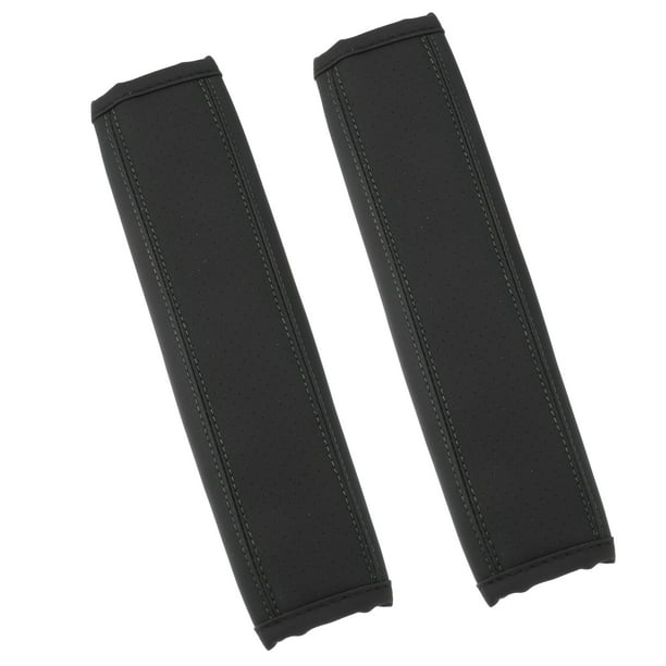 2uds Universal Coche Asiento Cinturón Cubierta Cuello Estera Imitación Cuero Agujero Negro