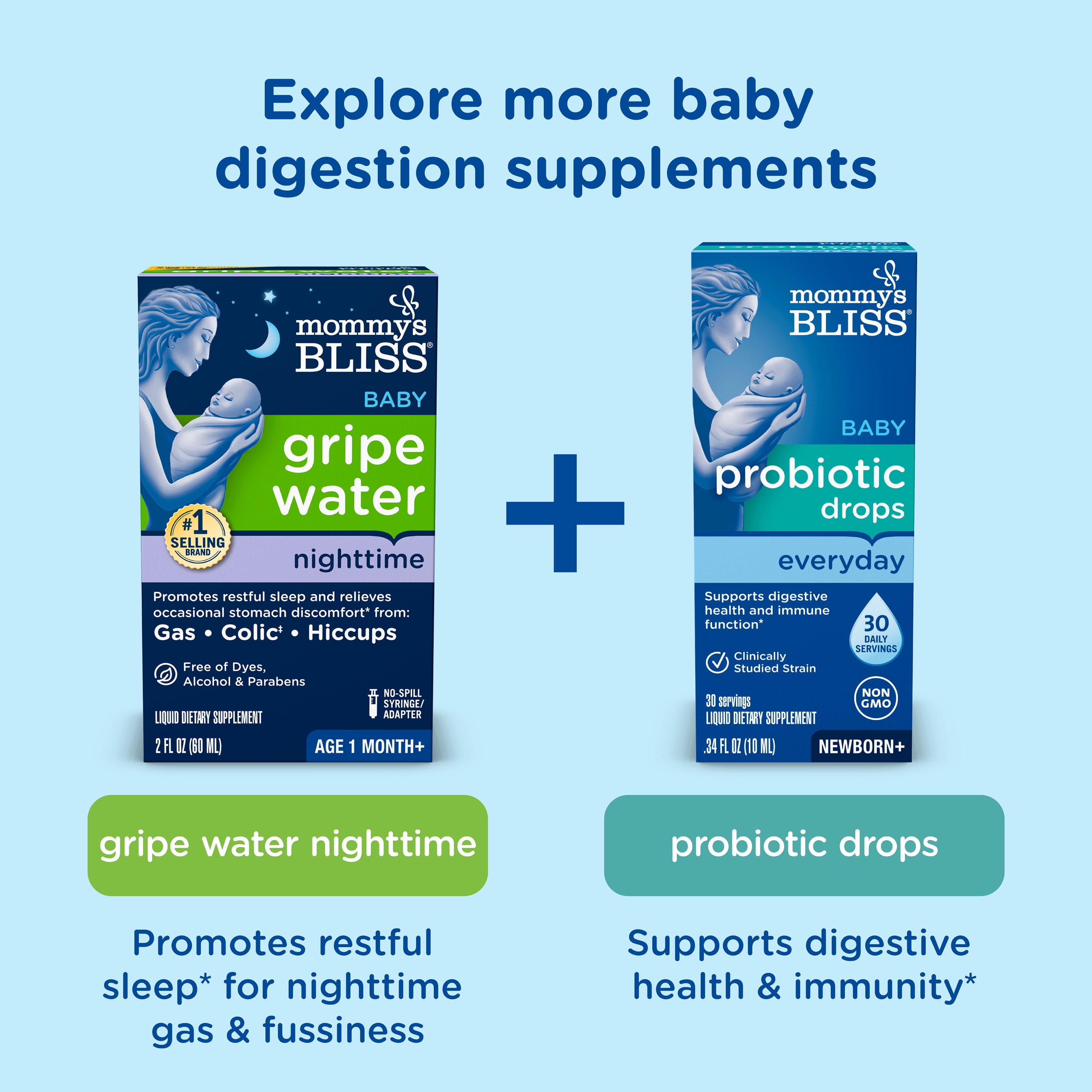 Mommy's Bliss Gripe Water Original, Relieves Stomach and Gas Discomfort, 2 fl oz