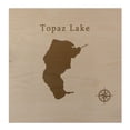 thumbnail image 1 of Topaz Lake Map 24x24" Wood Wall Art Office Decor Gift Engraved California Nevada, 1 of 3