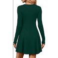 thumbnail image 3 of Sweater Dress for Women Fall Long Sleeve Crew Neck Ribbed Knit Fit and Flare A-Line Dresses, 3 of 5