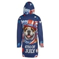 thumbnail image 2 of Patriotic Bulldog Celebrates 4th of July All Over Print 3D Hooded Duffle Toggle Coat Dog Lover Gifts Idea - 02009, 2 of 6