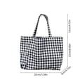 thumbnail image 3 of YiJuHui Japanese Checkered Bento Bag Handbag, Waterproof Polyester Tote for Women, Lightweight Foldable Walking Shopping Bag, Reusable Grocery Lunch Bag for Commute Travel Beach Picnic, 3 of 6