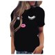 thumbnail image 1 of Hecho para Más Camisa Mujeres Sudadera de Manga Corta con Patrón Casual con Diseño de Pestañas Impreso, Cuello Redondo para el Hogar Y el Trabajo, 1 of 6