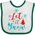 thumbnail image 3 of Inktastic Let It Snow, Snowflakes, Trees, Christmas, Xmas Boys or Girls Baby Bib, 3 of 4