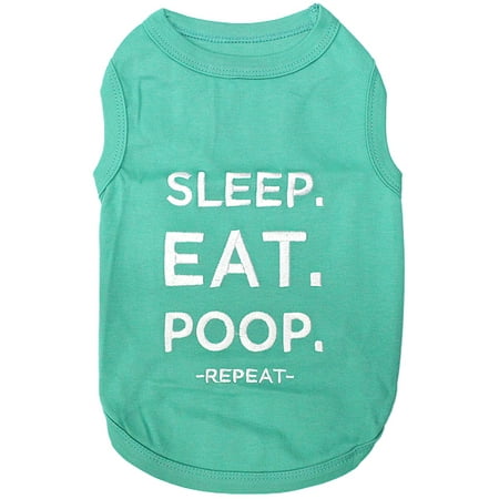 Parisian Pet Dog Clothes SLEEP EAT POOP T-Shirt (Best Way To Stop Dog From Eating Poop)