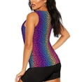 thumbnail image 4 of Picia Leopard Neon Rainbow Gradient Pattern Women's Workout Tank Top,Breathable Activewear,Slim Fit Athletic Top,Versatile Workout Moisture-wicking top-Small, 4 of 9