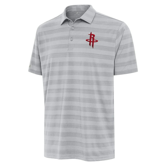 Men's Antigua Gray Houston Rockets Tunnel Polo