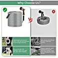 thumbnail image 4 of 50ft Garden Hose, Upgraded 304 Metal Water Hose with 10 Functions Adjustable Spray Nozzle, 4 of 6