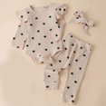 thumbnail image 2 of HCNTES Baby Girl Winter Clothes Toddler Baby Girl Clothes Infant Girl Outfits Set Fall Ruffle T-Shirt Top Pants Bow Headband Set Winter Clothes For Girls 3 6 9 12 18 Months 3PCS Outfits, 2 of 6