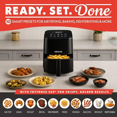 Compact 2-Qt Digital Air Fryer - Black