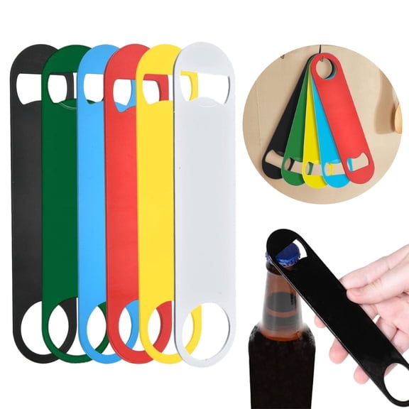 7 Inches Large Colorful Beer Bottle Openers,Stainless Stainless Flat Creative Portable Beer Drink Cap Opener Kitchen Bar Tool