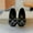 Black, variant on Piuwrlz Kids Glitter Crystal Shoes Girls Closed Toe Shoe Flat Heel Dress Ballet Flats Silver Size 11 Years