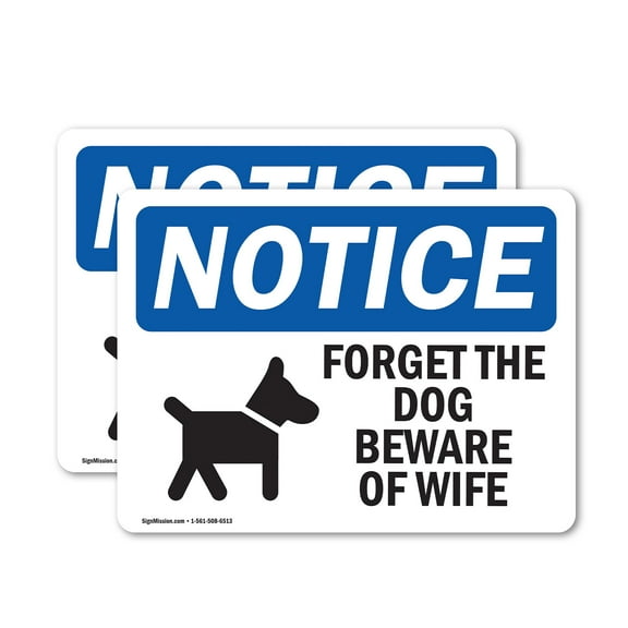 (2 Pack) Forget The Dog Beware Of Wife Sign