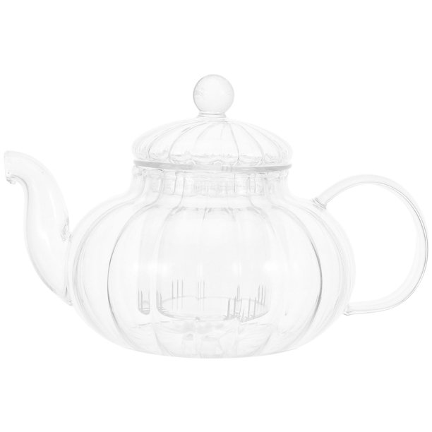 Tetera de cristal resistente al calor, tetera de cristal con forma de calabaza, 1 unidad