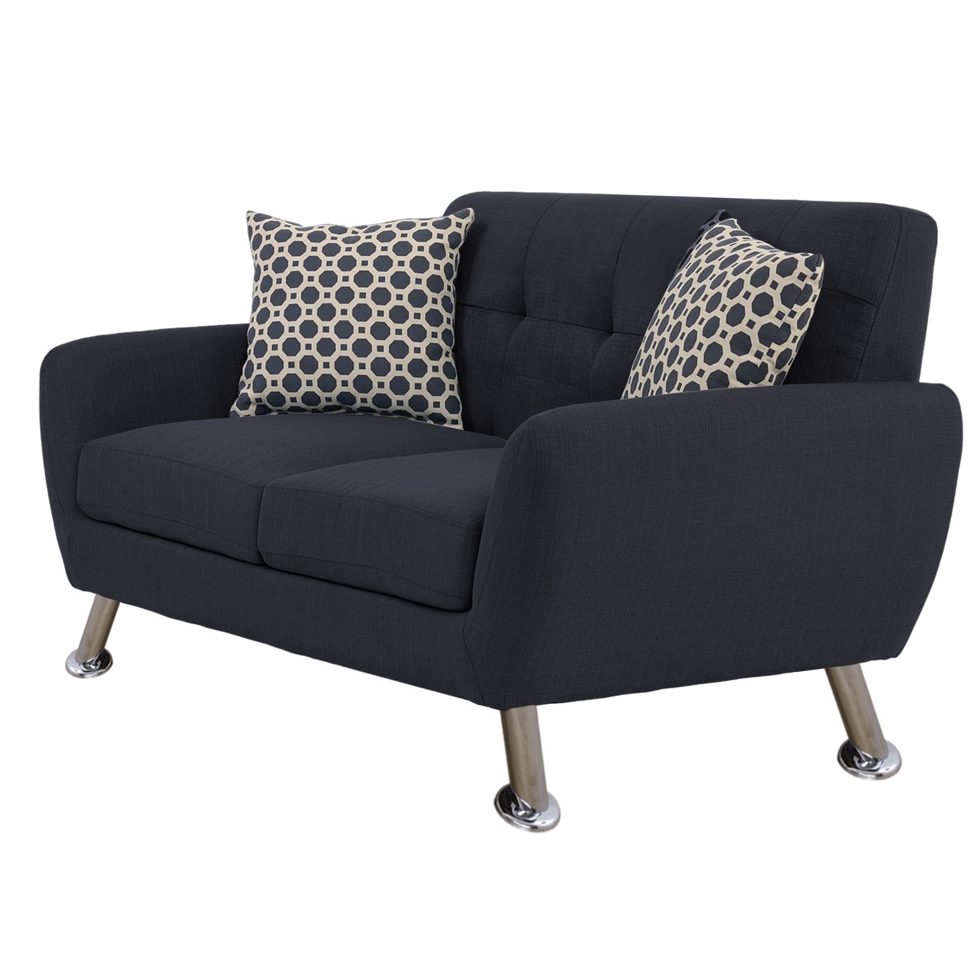 Aukfa 3 Piece Sofa Set - 56" Wide Upholstered Loveseat Deep Seat Couch for Living Room, Linen, Gray