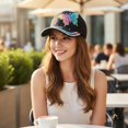 thumbnail image 4 of Hsqqdc Rhinestones Butterfly Baseball Cap, Bling Adjustable Sun Hat for Outdoor Sport, 4 of 7
