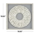 thumbnail image 3 of 20" x 20" White Geometric Handmade 3D Circle Origami Shadow Box with Canvas Backing, by DecMode, 3 of 8