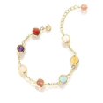 thumbnail image 1 of Pulsera de piedra natural (longitud 20 cm), pulsera con dijes de cristal de colores, pulsera elástica, joyería de piedras preciosas, 1 of 5