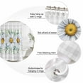 thumbnail image 3 of Daisy Bathroom Shower Curtains with 12 Hooks Polyester Waterproof Shower Curtain for Stalls and Bathtubs Spring Floral Grey Plaid Eucalyptus Leaves Decorative Bathroom Privacy Curtain 60x72 Inches, 3 of 9