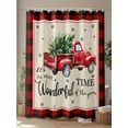thumbnail image 4 of Christmas Red Truck Standard Shower Curtain Set, Waterproof Shower Curtains for Bathroom, Buffalo Plaid Xmas Tree Snowflakes Washable Fabric Cloth Bath Curtain for Bathtub with Hooks 72x72 Inches, 4 of 6
