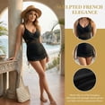 thumbnail image 2 of Olaglory One Piece Swimsuit Women, Tummy Control Bathing Suit for Women, Sexy Mesh Push Up Twist Front Swim Dress Swimwear 2026, Black, 2 of 6